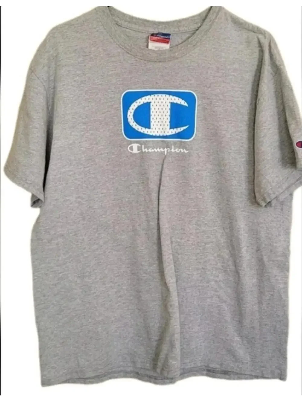 Vintage Champion Label - CHAMPION Big "C" Logo T-Shirt GRAY Short Sleeve Men's L - Picture 5 of 7